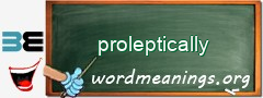 WordMeaning blackboard for proleptically